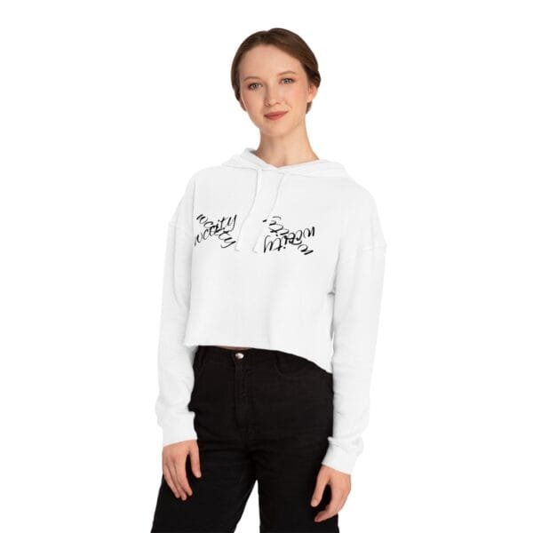 Sweat-shirt court à capuche pour femme – Image 3