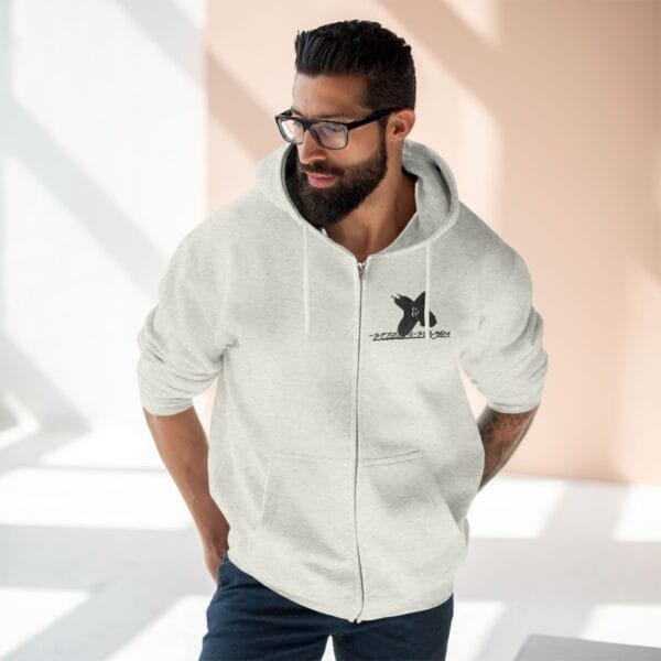 Sweat à capuche zippé unisexe (M&M) – Image 3