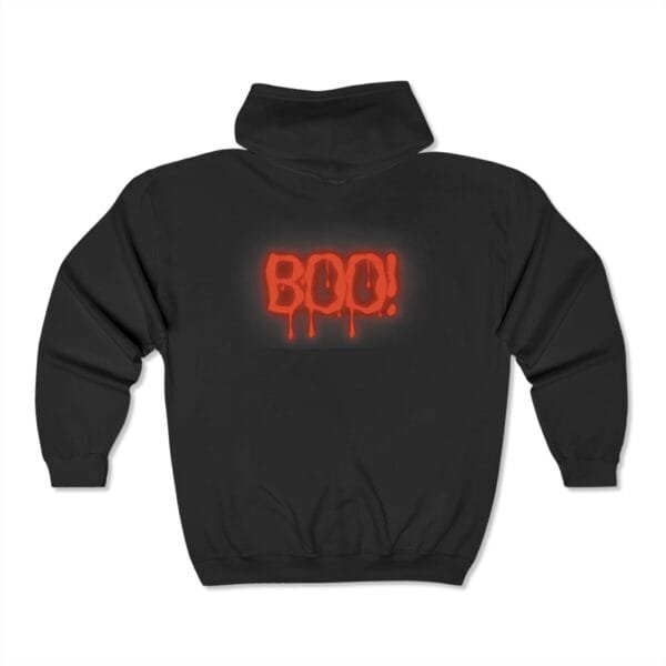 Sweat-shirt à capuche zippé unisexe (BOO!) – Image 2